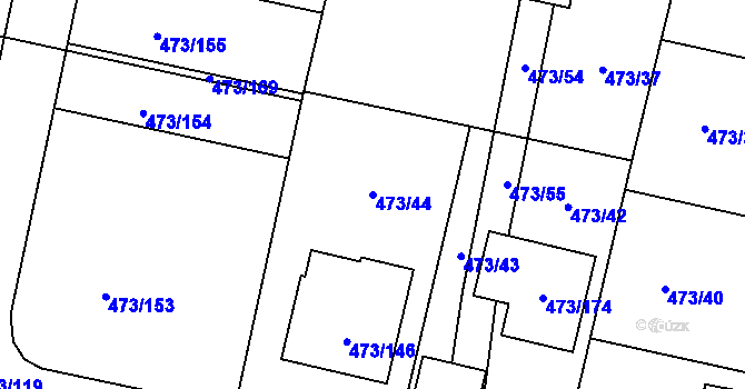 Parcela st. 473/44 v KÚ Čelkovice, Katastrální mapa