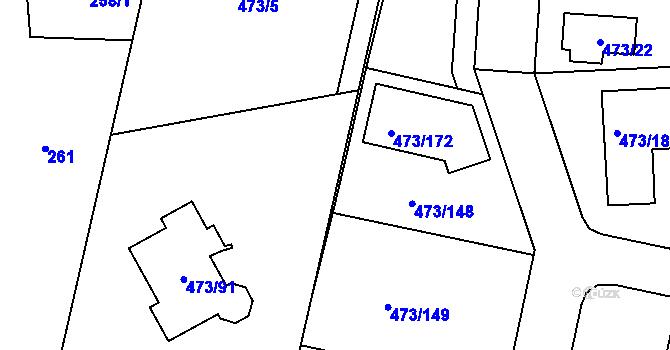 Parcela st. 473/58 v KÚ Čelkovice, Katastrální mapa