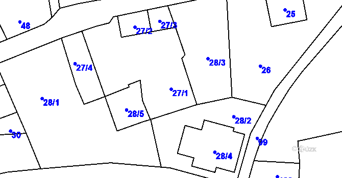 Parcela st. 27/1 v KÚ Čelkovice, Katastrální mapa
