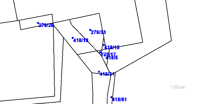 Parcela st. 279/17 v KÚ Čelkovice, Katastrální mapa