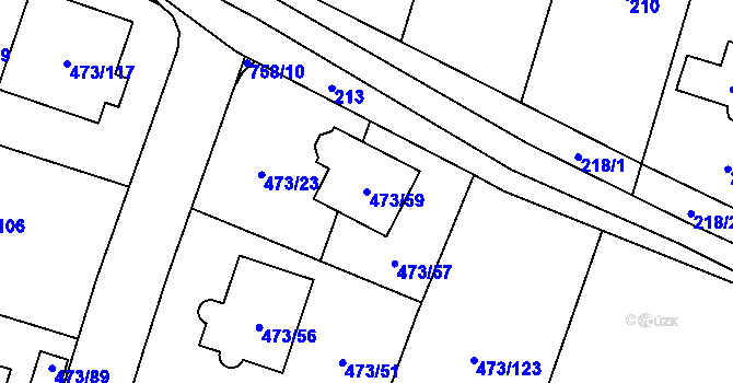 Parcela st. 473/59 v KÚ Čelkovice, Katastrální mapa
