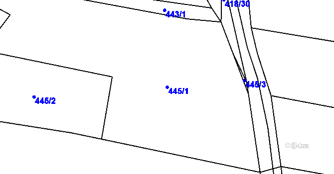 Parcela st. 445/1 v KÚ Čelkovice, Katastrální mapa