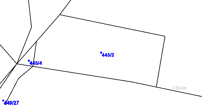 Parcela st. 445/2 v KÚ Čelkovice, Katastrální mapa