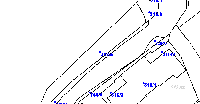 Parcela st. 312/5 v KÚ Čelkovice, Katastrální mapa