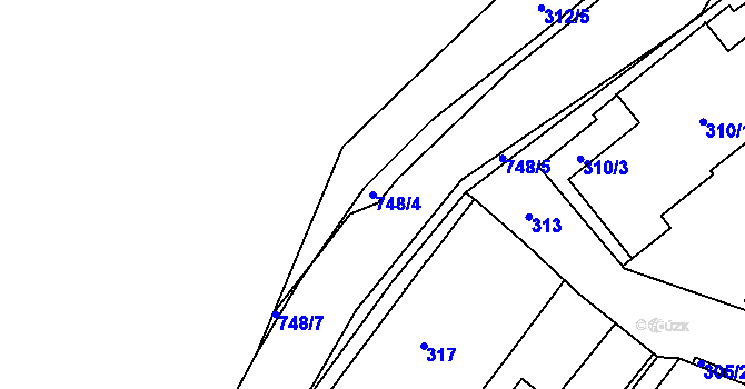Parcela st. 748/4 v KÚ Čelkovice, Katastrální mapa
