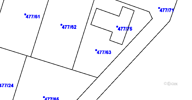 Parcela st. 477/63 v KÚ Čelkovice, Katastrální mapa