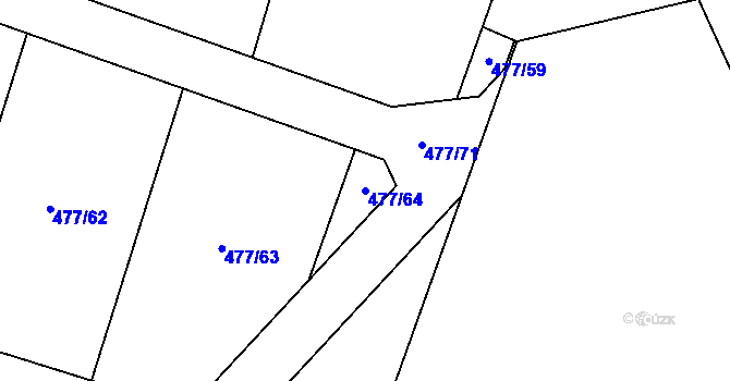 Parcela st. 477/64 v KÚ Čelkovice, Katastrální mapa