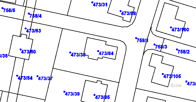Parcela st. 473/84 v KÚ Čelkovice, Katastrální mapa