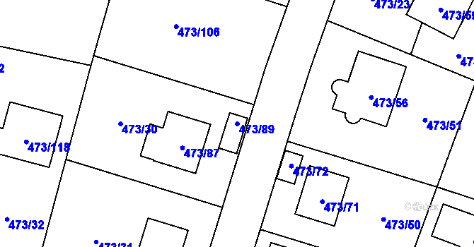 Parcela st. 473/89 v KÚ Čelkovice, Katastrální mapa