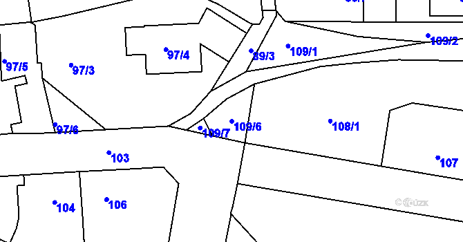 Parcela st. 109/6 v KÚ Čelkovice, Katastrální mapa