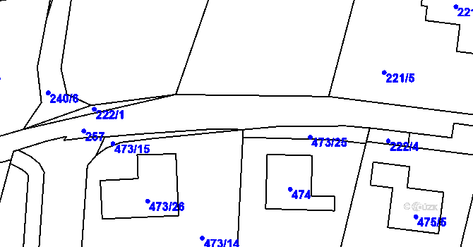 Parcela st. 222/19 v KÚ Čelkovice, Katastrální mapa