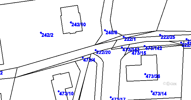 Parcela st. 222/20 v KÚ Čelkovice, Katastrální mapa