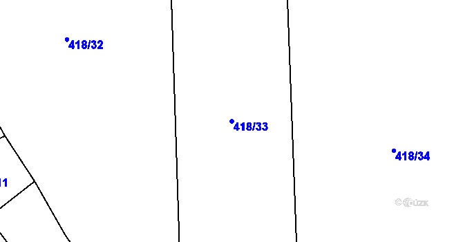Parcela st. 418/33 v KÚ Čelkovice, Katastrální mapa