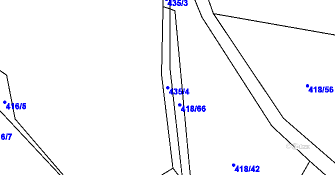 Parcela st. 435/4 v KÚ Čelkovice, Katastrální mapa