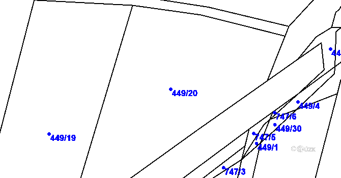 Parcela st. 449/20 v KÚ Čelkovice, Katastrální mapa