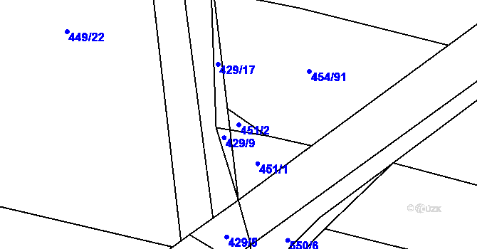 Parcela st. 451/2 v KÚ Čelkovice, Katastrální mapa