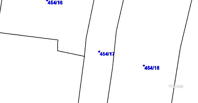 Parcela st. 454/17 v KÚ Čelkovice, Katastrální mapa