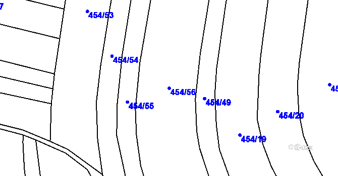 Parcela st. 454/56 v KÚ Čelkovice, Katastrální mapa
