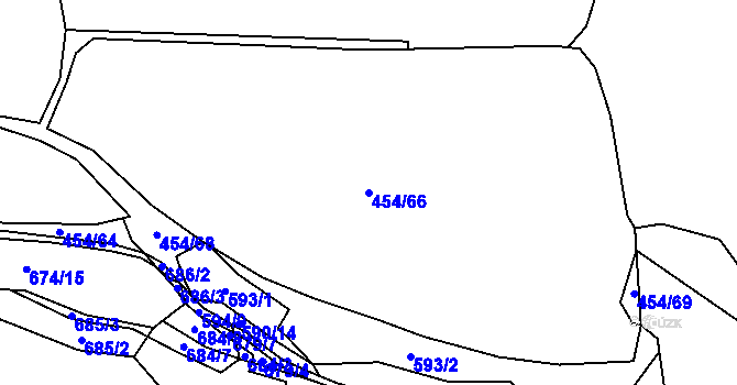 Parcela st. 454/66 v KÚ Čelkovice, Katastrální mapa