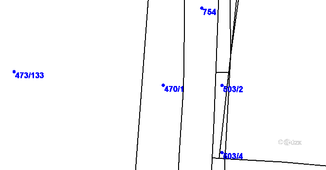 Parcela st. 470/1 v KÚ Čelkovice, Katastrální mapa