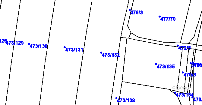 Parcela st. 473/132 v KÚ Čelkovice, Katastrální mapa