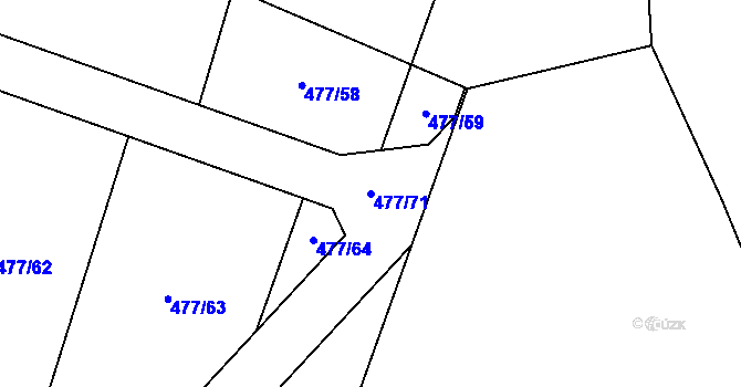 Parcela st. 477/71 v KÚ Čelkovice, Katastrální mapa