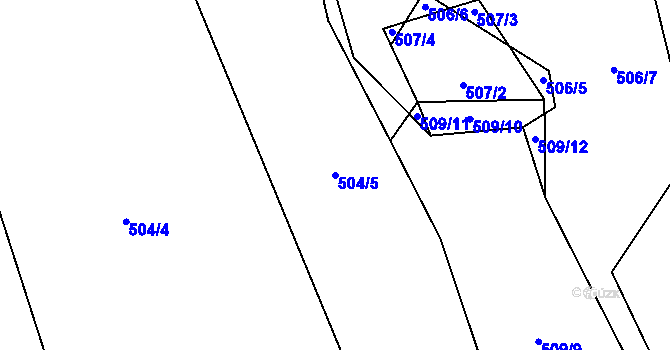 Parcela st. 504/5 v KÚ Čelkovice, Katastrální mapa