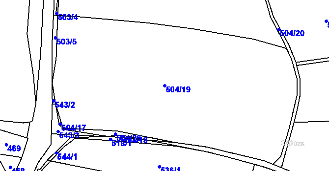 Parcela st. 504/19 v KÚ Čelkovice, Katastrální mapa