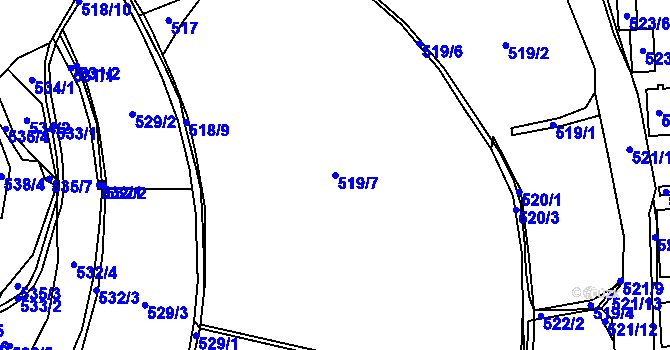 Parcela st. 519/7 v KÚ Čelkovice, Katastrální mapa
