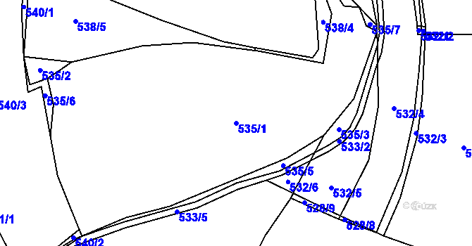 Parcela st. 535/1 v KÚ Čelkovice, Katastrální mapa