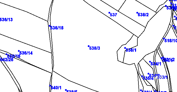 Parcela st. 538/3 v KÚ Čelkovice, Katastrální mapa