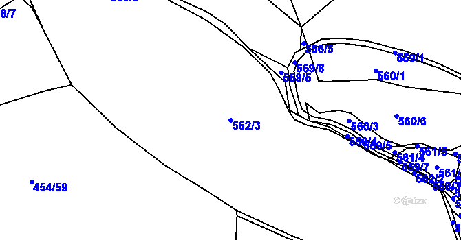Parcela st. 562/3 v KÚ Čelkovice, Katastrální mapa