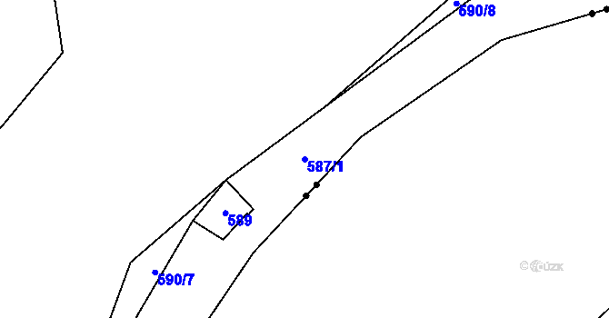 Parcela st. 587/1 v KÚ Čelkovice, Katastrální mapa