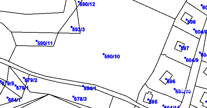 Parcela st. 590/10 v KÚ Čelkovice, Katastrální mapa