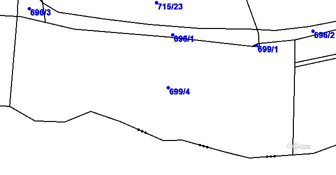 Parcela st. 699/4 v KÚ Čelkovice, Katastrální mapa