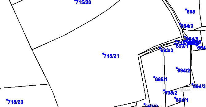 Parcela st. 715/21 v KÚ Čelkovice, Katastrální mapa