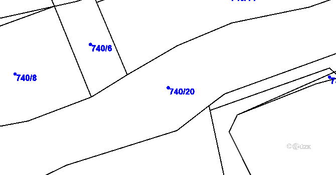 Parcela st. 740/20 v KÚ Čelkovice, Katastrální mapa