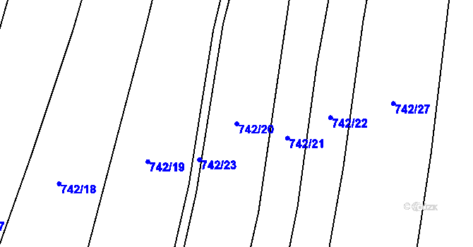 Parcela st. 742/20 v KÚ Čelkovice, Katastrální mapa