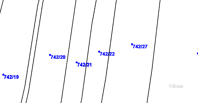 Parcela st. 742/22 v KÚ Čelkovice, Katastrální mapa
