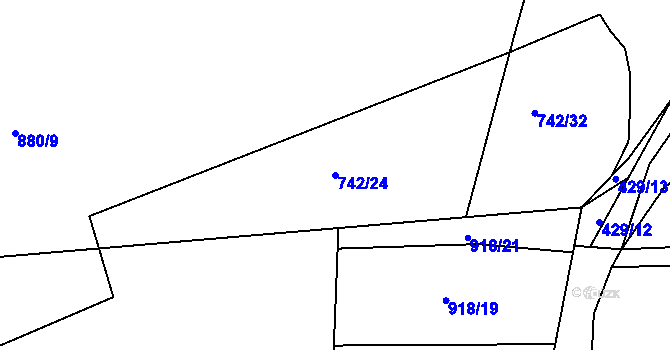 Parcela st. 742/24 v KÚ Čelkovice, Katastrální mapa