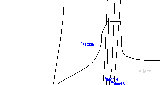 Parcela st. 742/25 v KÚ Čelkovice, Katastrální mapa
