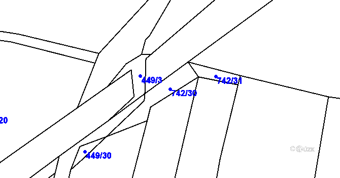 Parcela st. 742/30 v KÚ Čelkovice, Katastrální mapa