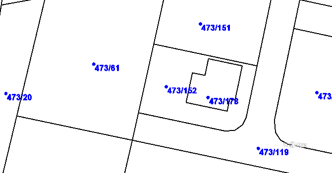 Parcela st. 473/152 v KÚ Čelkovice, Katastrální mapa