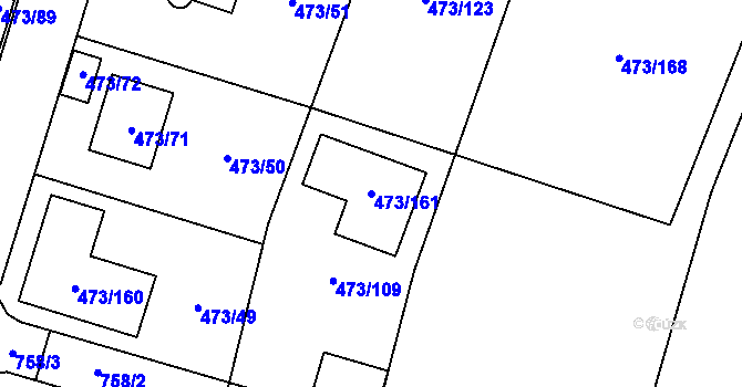 Parcela st. 473/161 v KÚ Čelkovice, Katastrální mapa