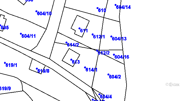 Parcela st. 612/2 v KÚ Čelkovice, Katastrální mapa