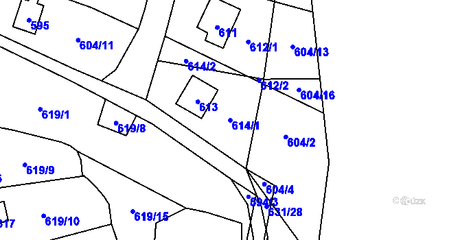 Parcela st. 614/1 v KÚ Čelkovice, Katastrální mapa