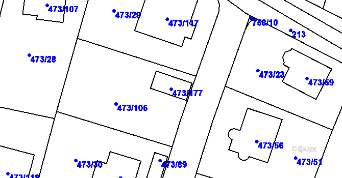 Parcela st. 473/177 v KÚ Čelkovice, Katastrální mapa