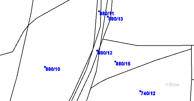 Parcela st. 880/12 v KÚ Čelkovice, Katastrální mapa