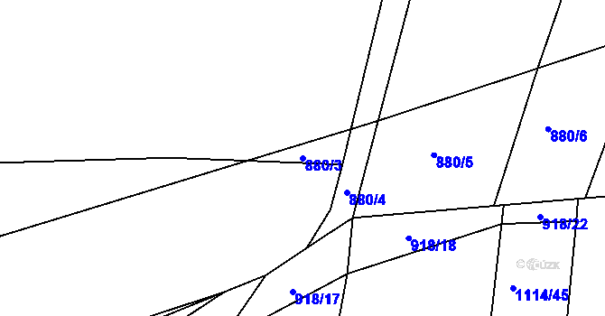 Parcela st. 880/3 v KÚ Čelkovice, Katastrální mapa