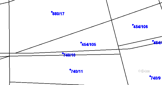 Parcela st. 454/105 v KÚ Čelkovice, Katastrální mapa